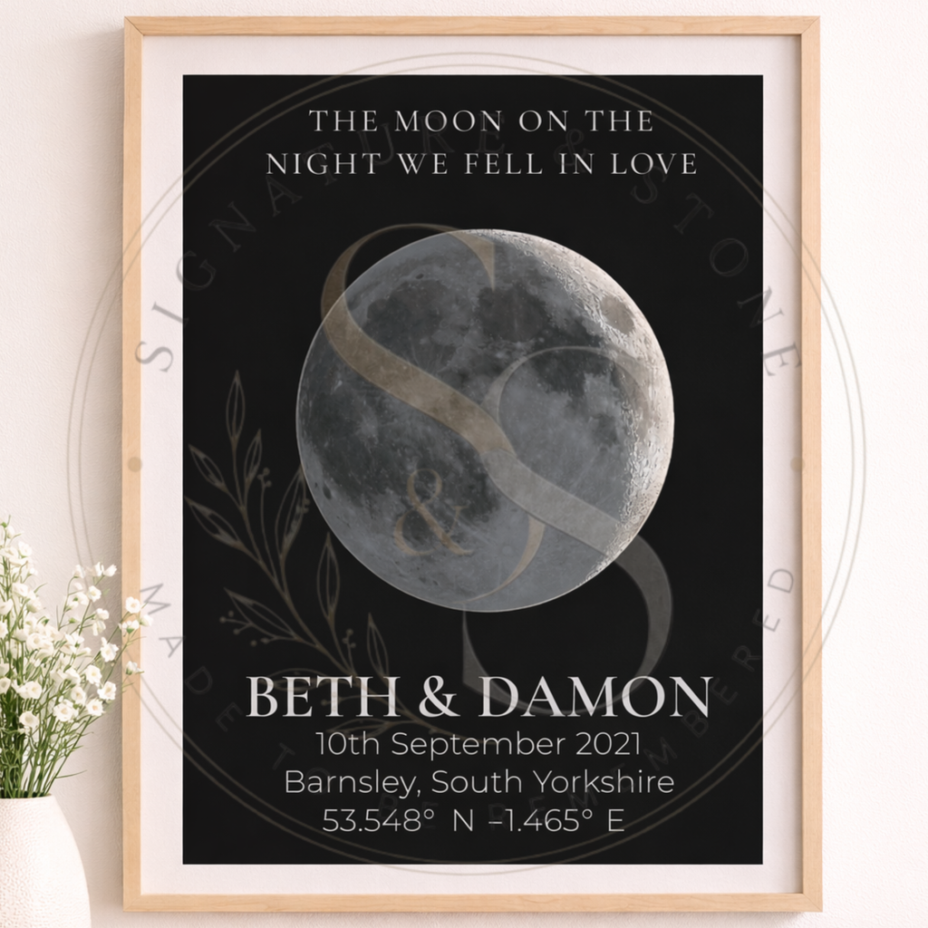 The Moon on Your Special Day | Personalised Moon Phase Print