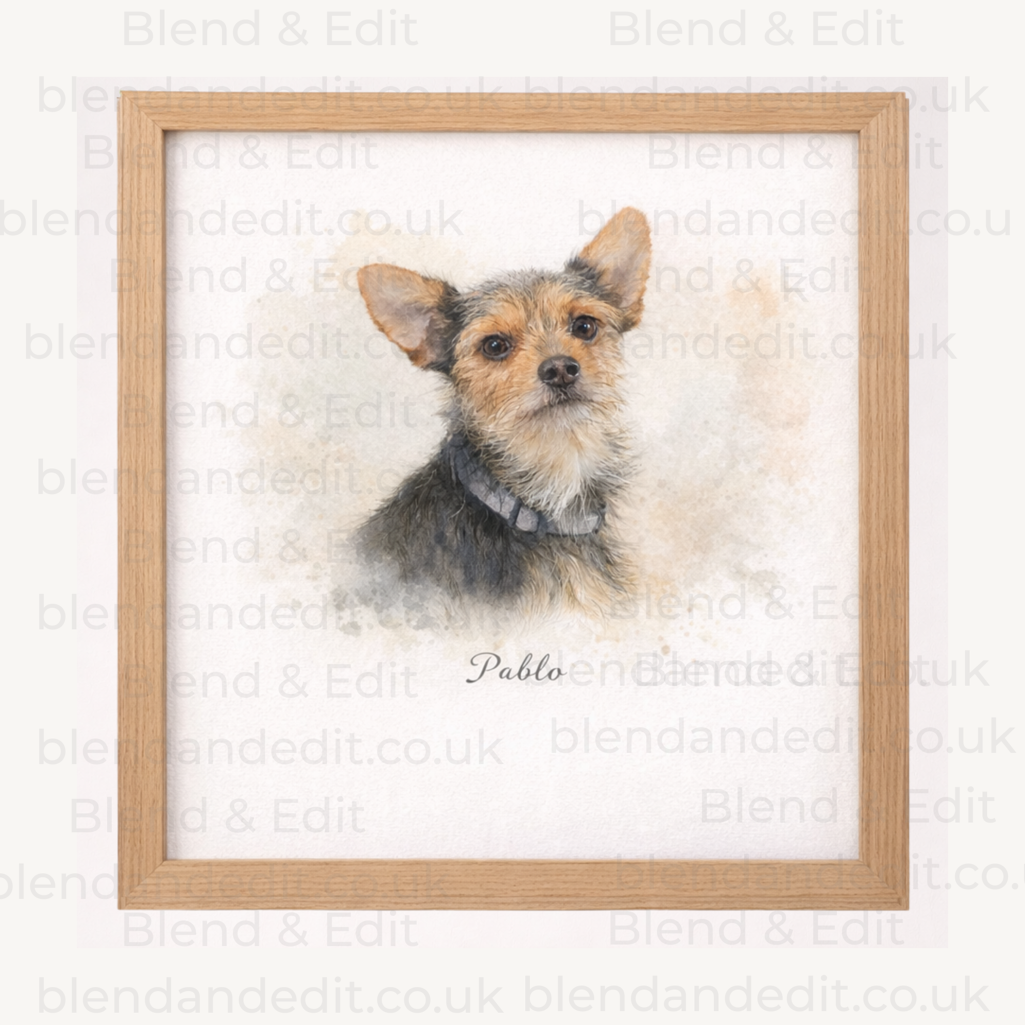 Personalised Watercolour Pet Portrait Print – Custom Pet Artwork