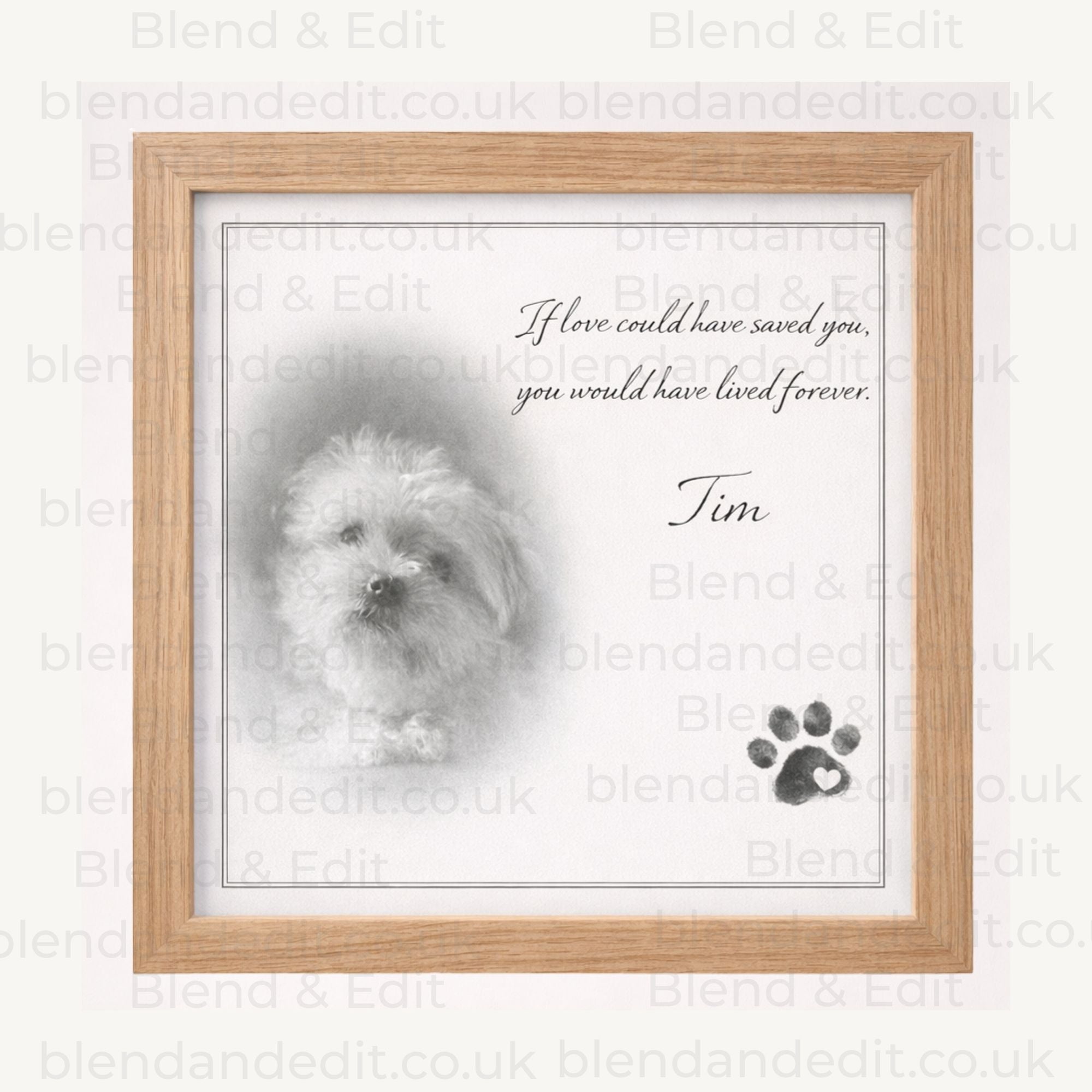 Customised Pet Portrait, Personalised Pet Memorial Print, Luxury Pet Artwork