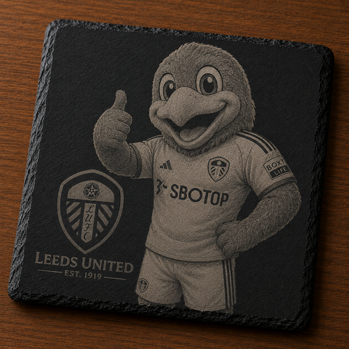 Custom Laser Engraved Slate Coaster – Football Edition