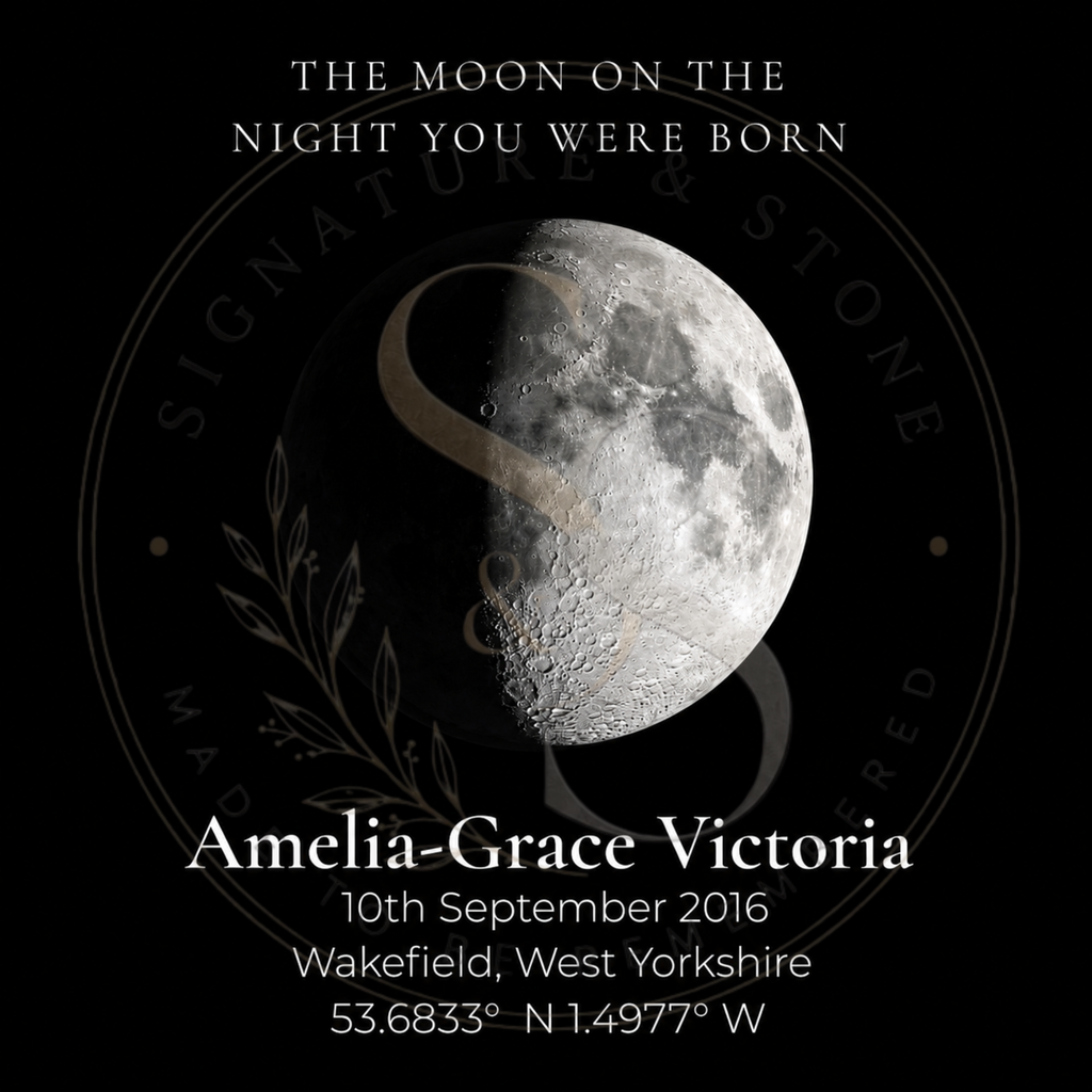 The Moon on Your Special Day | Personalised Moon Phase Print