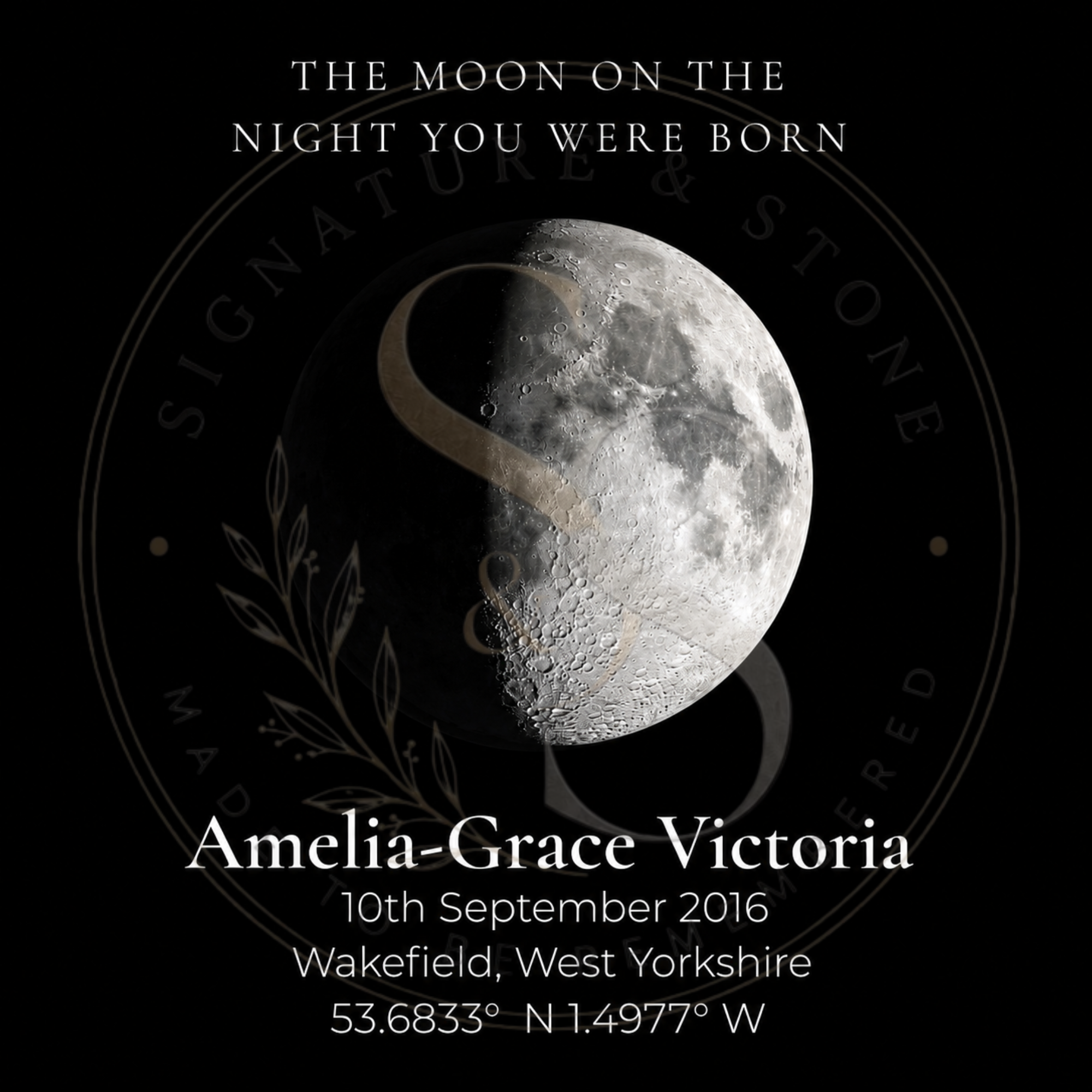 The Moon on Your Special Day | Personalised Moon Phase Print
