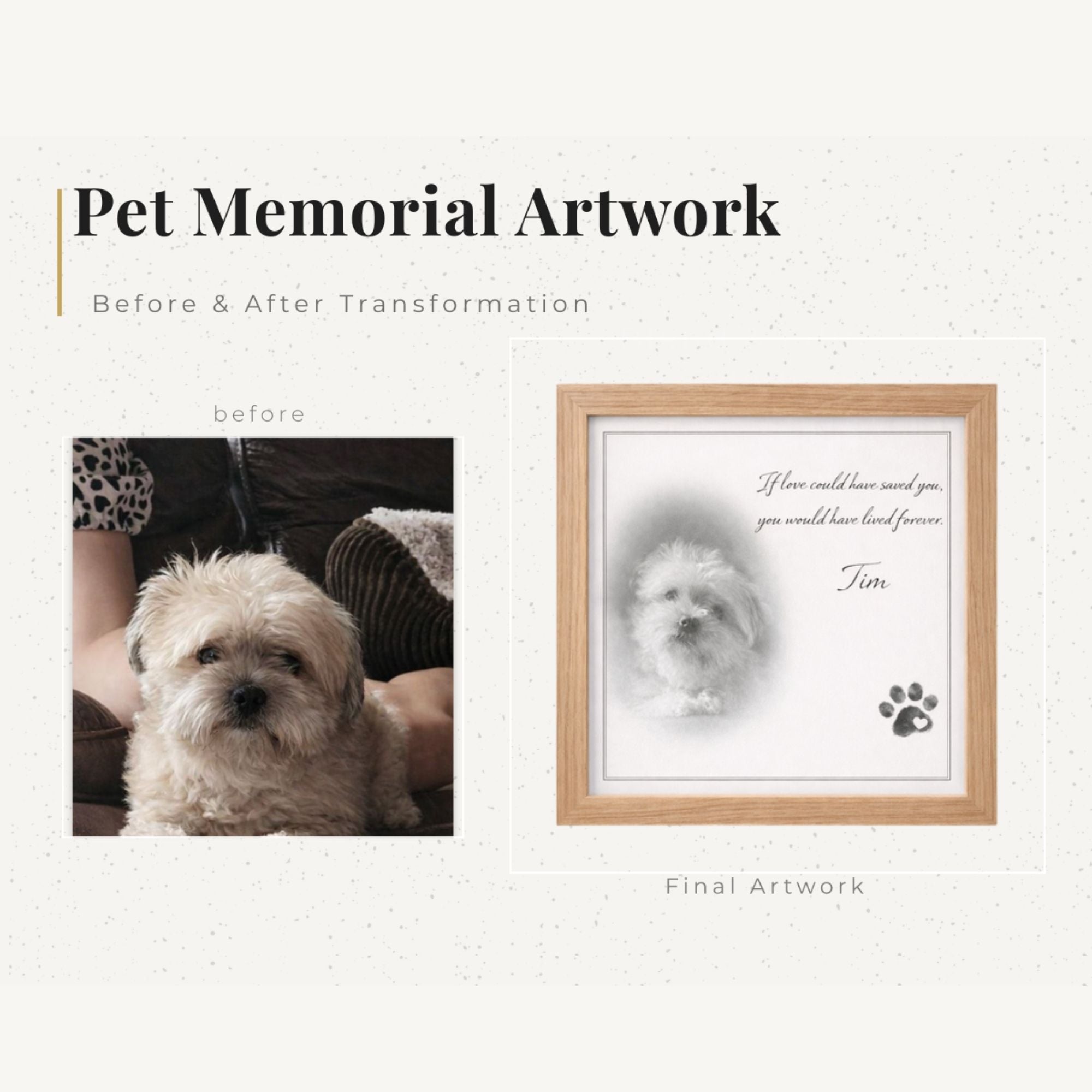 Customised Pet Portrait, Personalised Pet Memorial Print, Luxury Pet Artwork