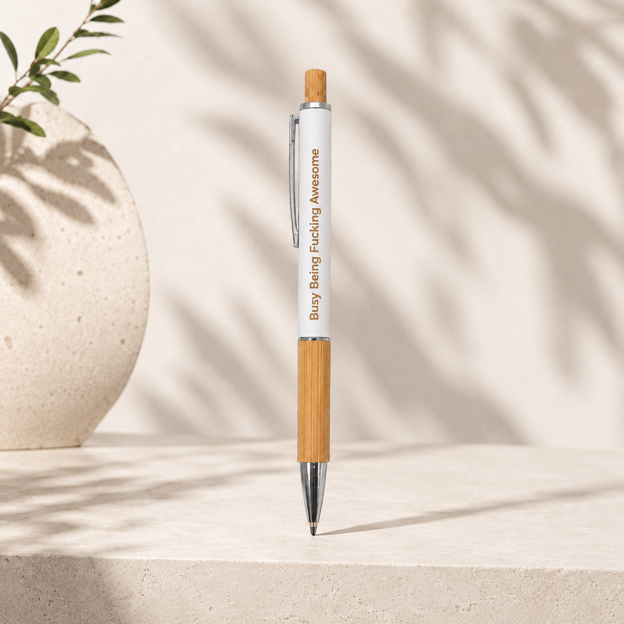 Funny Bamboo Engraved Pen | Choose Your Design or Save with the Full Set of 4