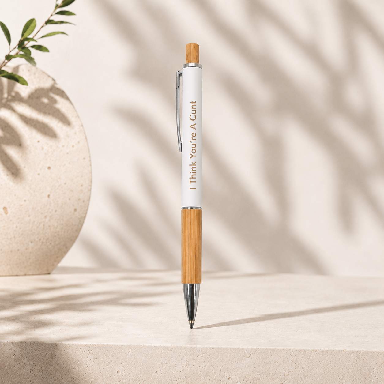 Funny Bamboo Engraved Pen | Choose Your Design or Save with the Full Set of 4