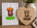 Personalised Child's Drawing Engraved Heart Plaque | Custom Wooden Keepsake Gift for Nanny, Grandma, Mum & Family