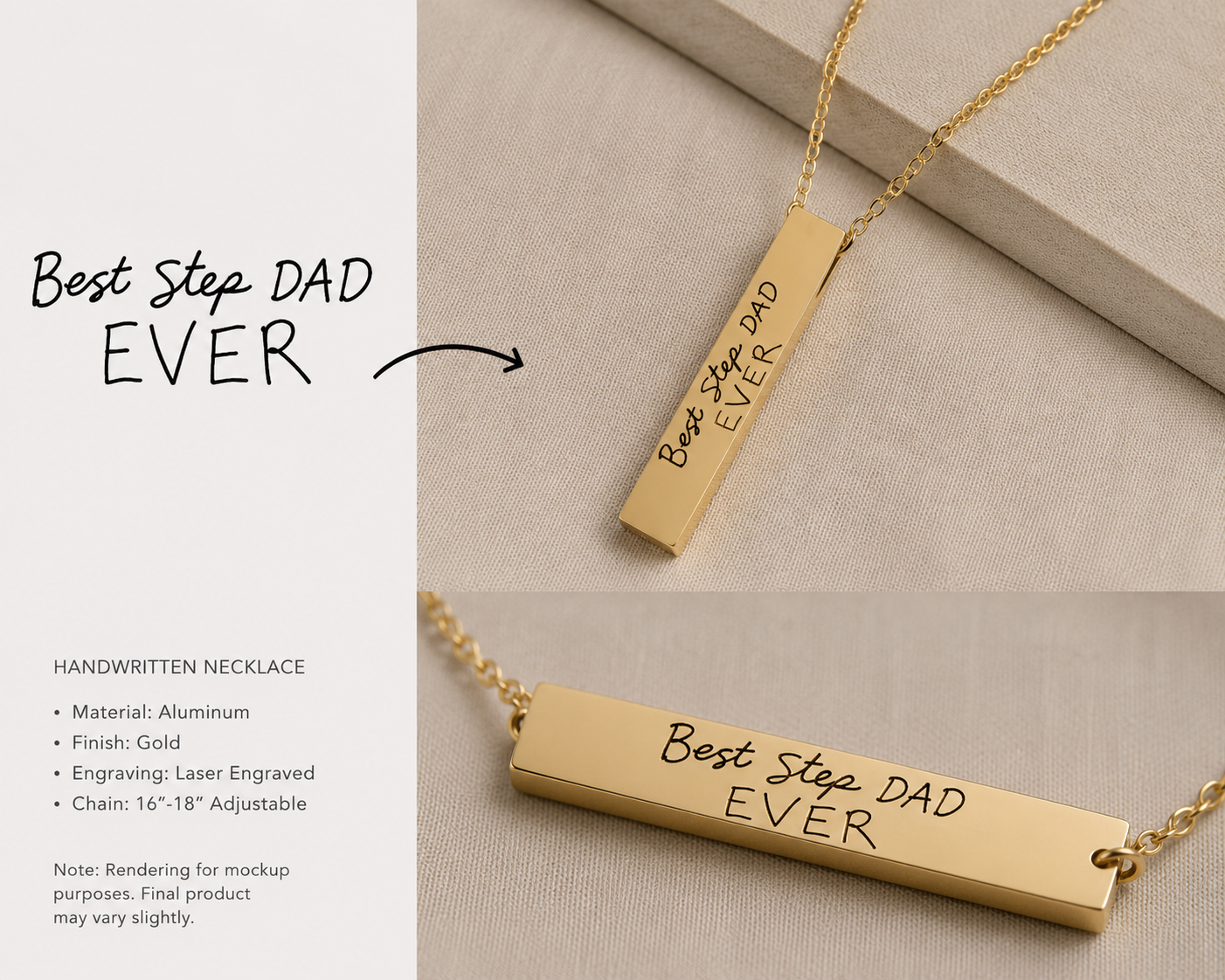 Personalized Handwriting Necklace | Custom Handwritten Message Engraved Necklace