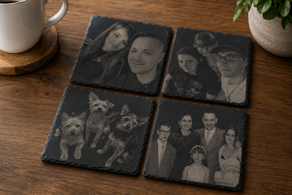 Custom Engraved Photo Slate Coaster