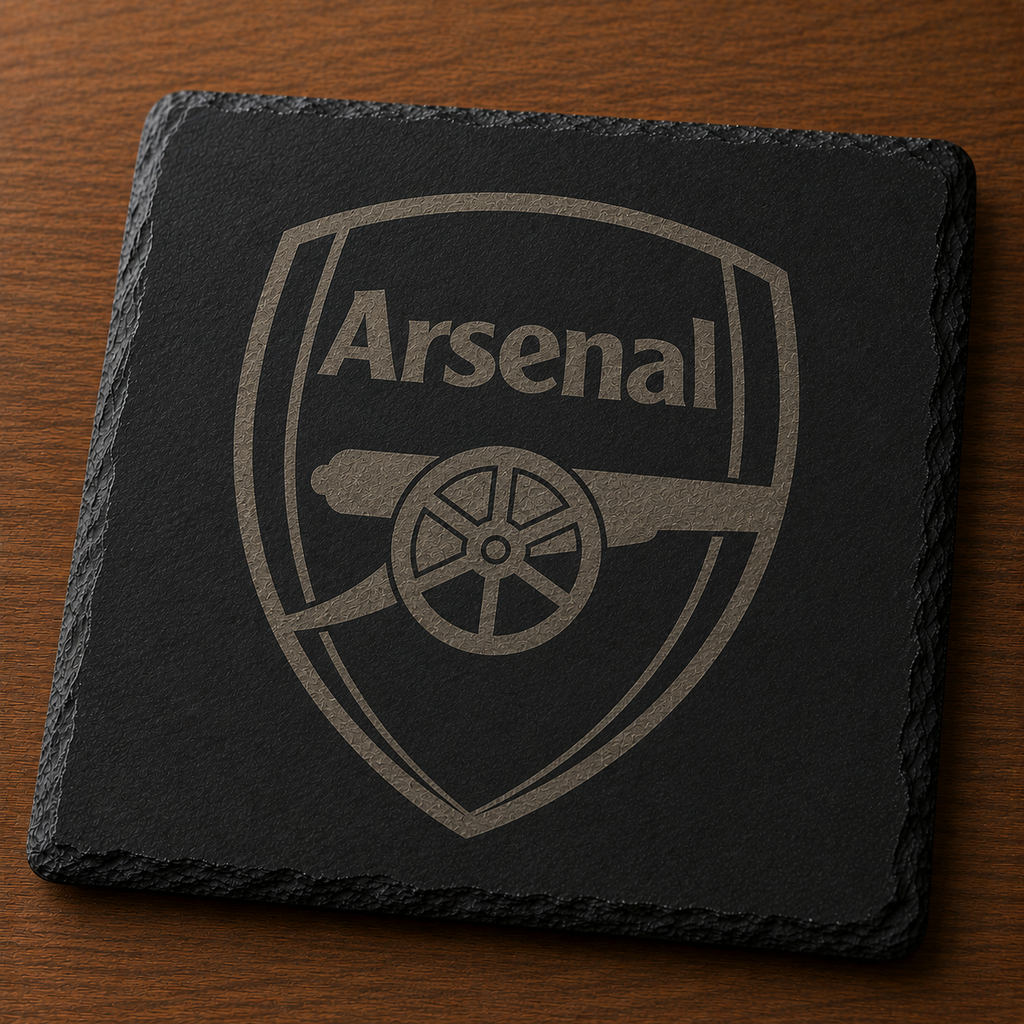 Custom Laser Engraved Slate Coaster – Football Edition