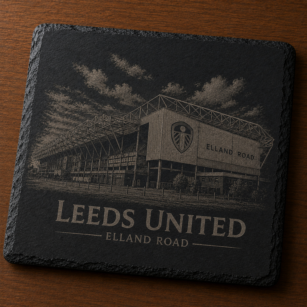 Custom Laser Engraved Slate Coaster – Football Edition