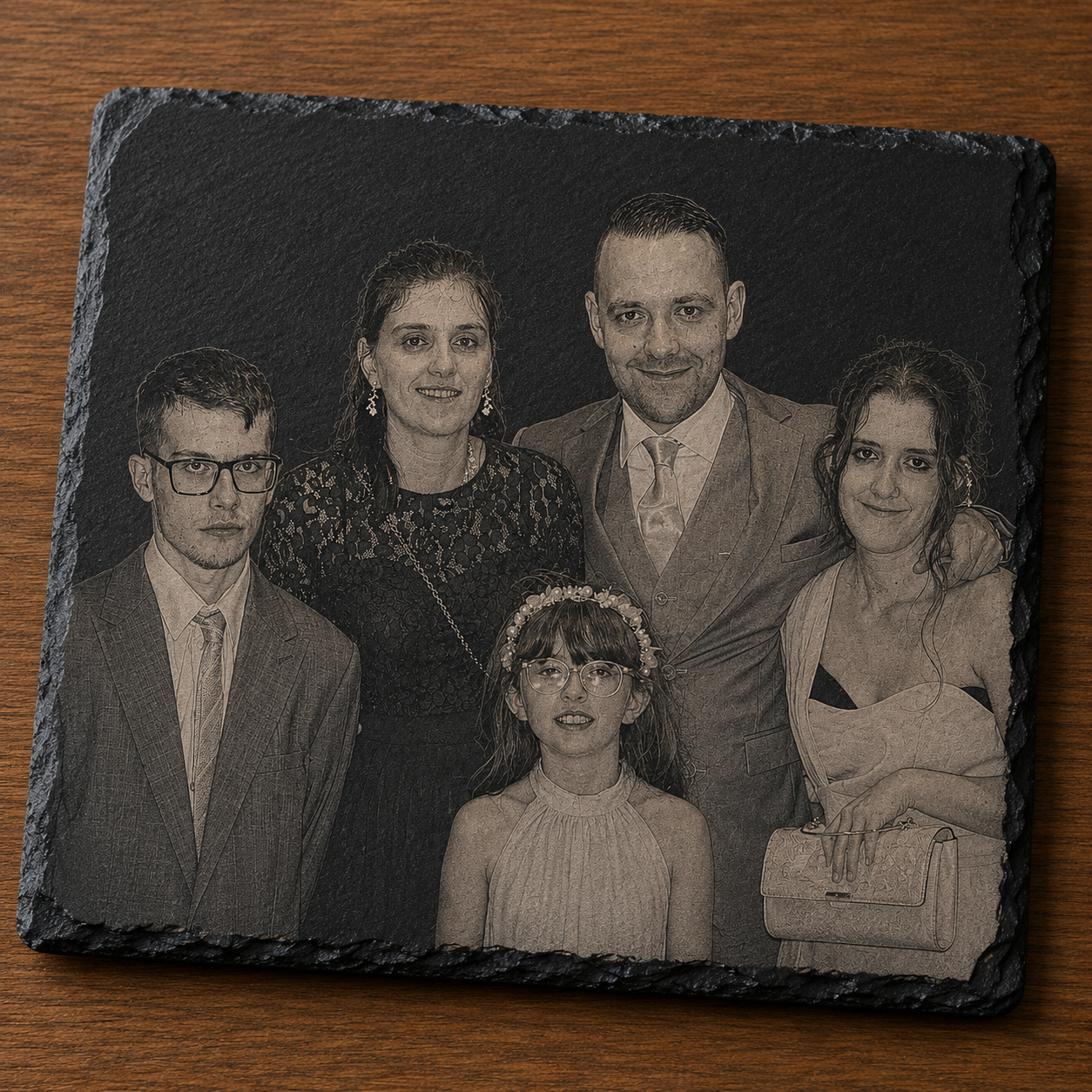 Custom Engraved Photo Slate Coaster