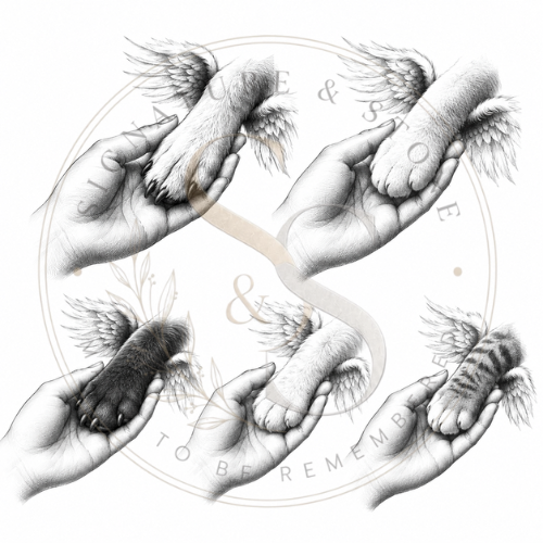 Personalised Pet Memorial Angel Paw Print, Dog & Cat Loss Gift, Digital, Printed or Framed Artwork