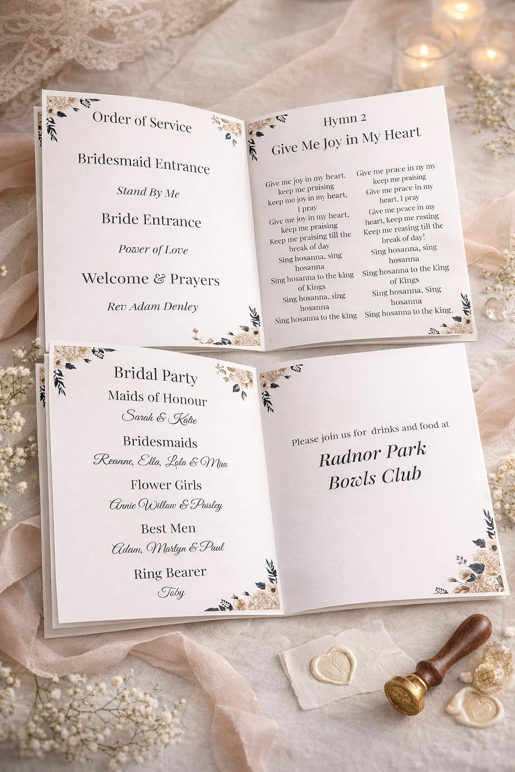 Order of Service Booklets