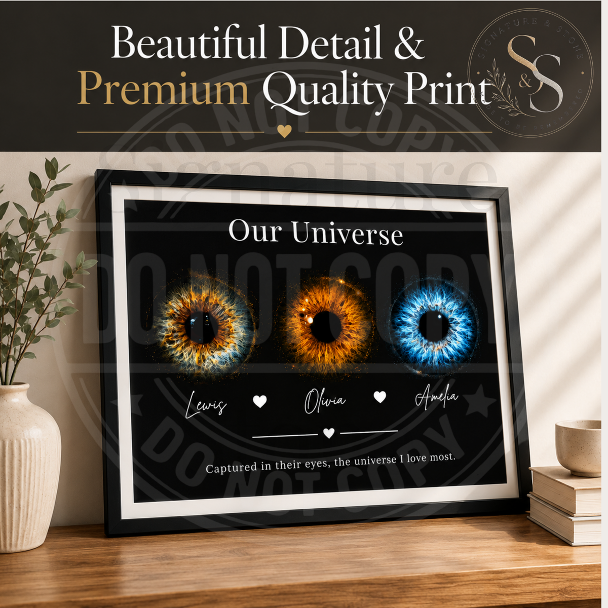 Personalised Family Iris Print, Custom Eye Portrait, Framed or Unframed Wall Art