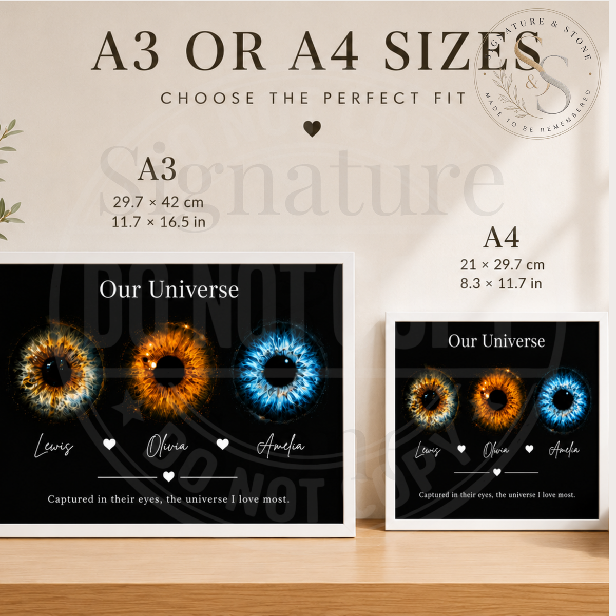 Personalised Family Iris Print, Custom Eye Portrait, Framed or Unframed Wall Art
