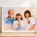 Personalised Family Portrait Print, Combine Photos into One, Custom Watercolour Portrait