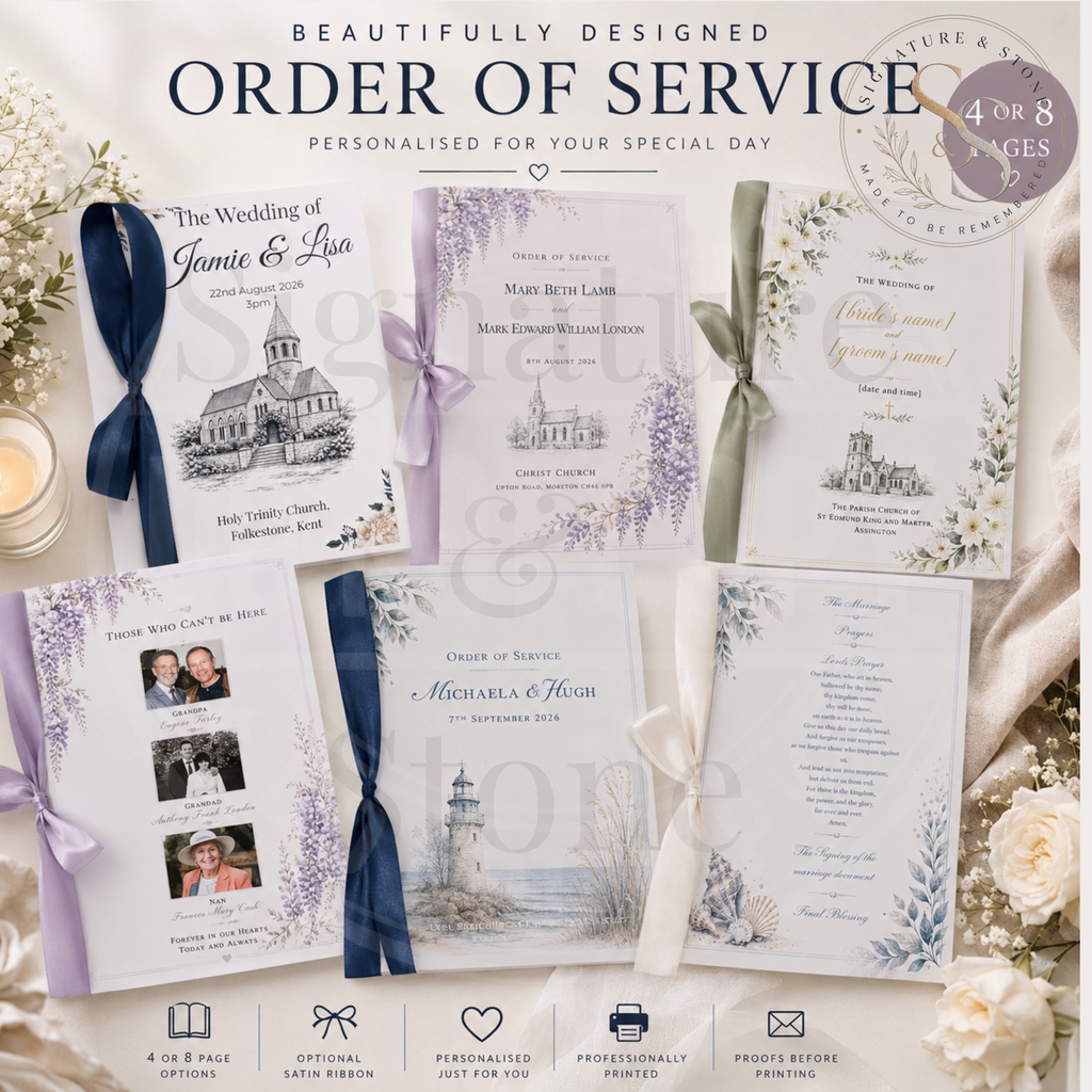 Livret de programme de mariage personnalisé, programme de cérémonie sur mesure, 4 ou 8 pages