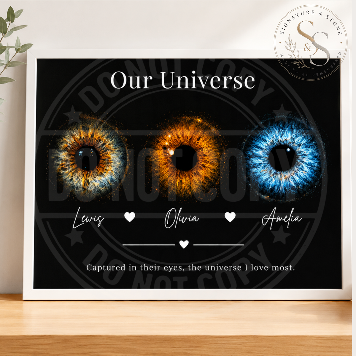 Personalised Family Iris Print, Custom Eye Portrait, Framed or Unframed Wall Art