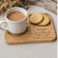 Plateau de thé et biscuits personnalisé, Plateau de thé en bois gravé, Cadeau de plateau de thé personnalisé pour Nounou, Grand-mère, Maman