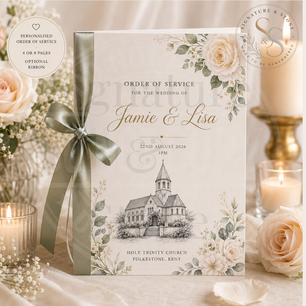 Livret de programme de mariage personnalisé, programme de cérémonie sur mesure, 4 ou 8 pages