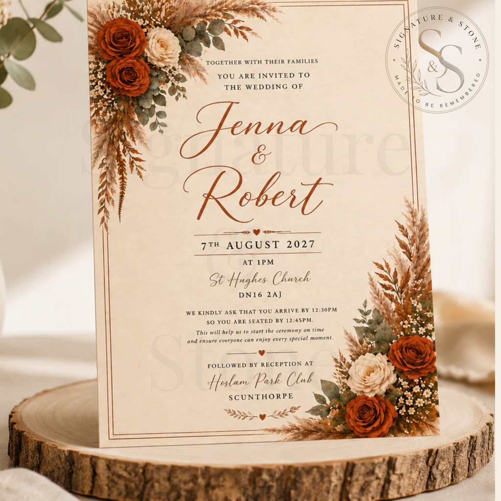 Faire-part de mariage personnalisé, Faire-part de mariage entièrement personnalisable, Papeterie de mariage personnalisée