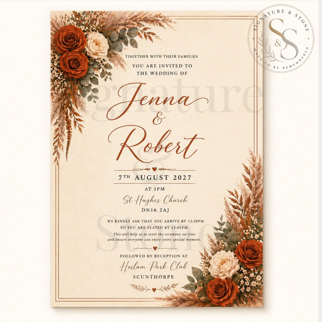 Faire-part de mariage personnalisé, Faire-part de mariage entièrement personnalisable, Papeterie de mariage personnalisée