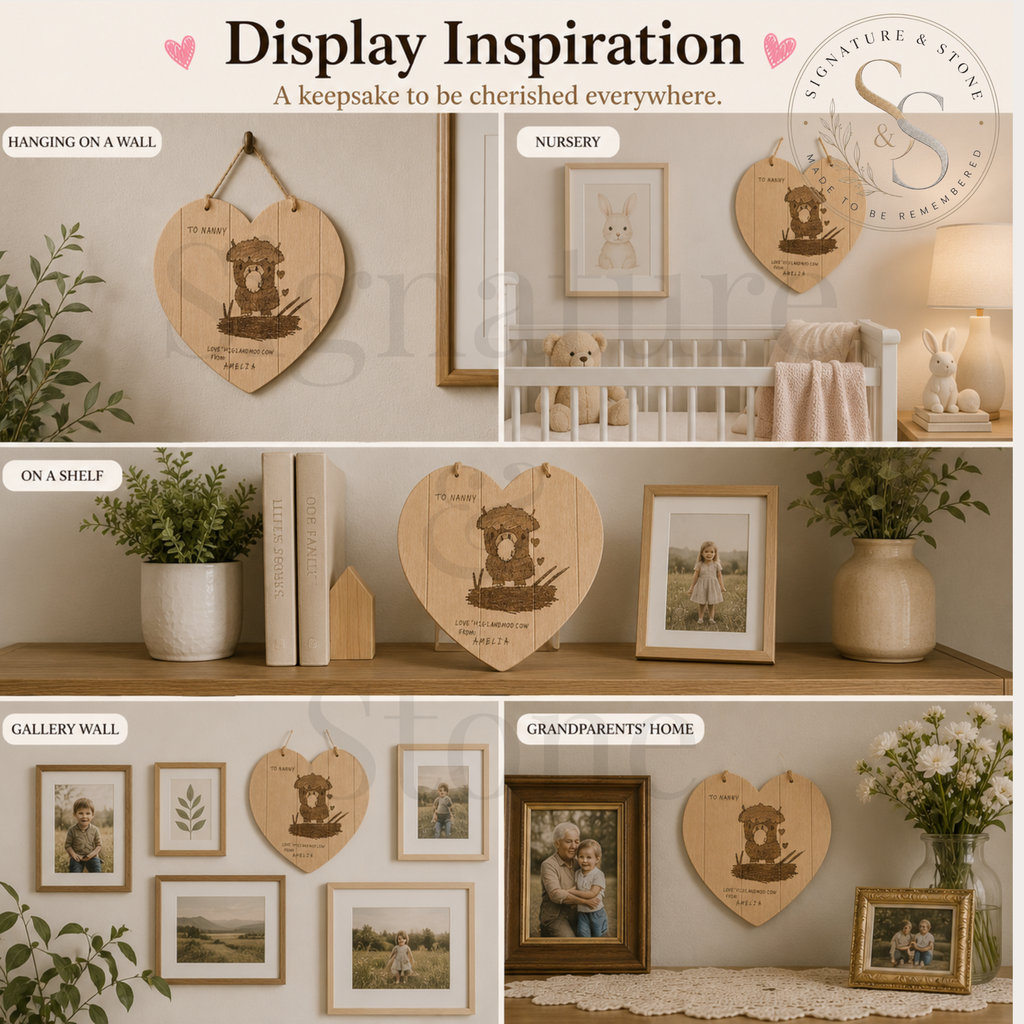Souvenir personnalisé d'œuvre d'art d'enfant, plaque en bois gravée sur mesure, cadeau de dessin d'enfant