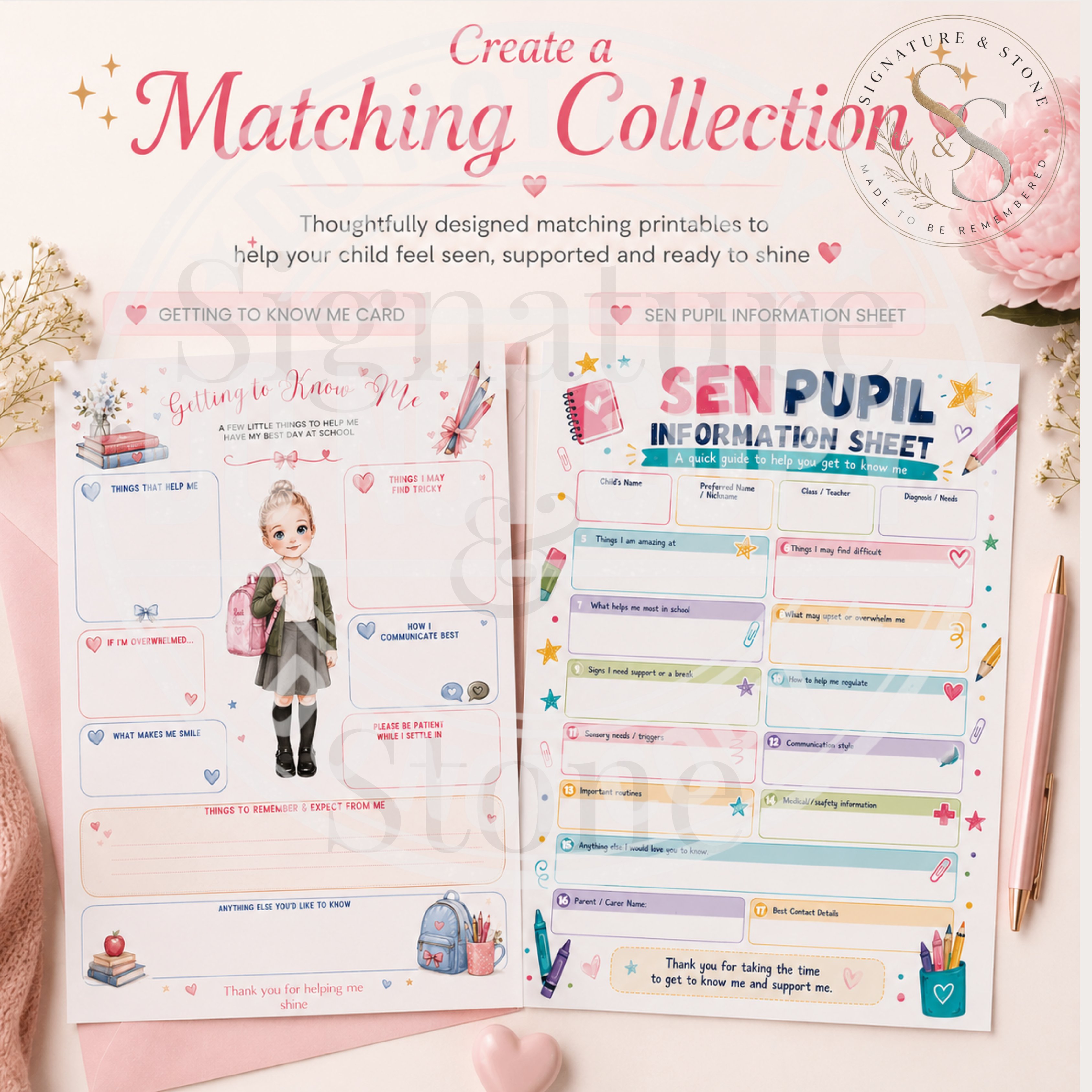 Personalised New Teacher Print | Custom Child Portrait | First Day of School Keepsake | Framed or Unframed Gift