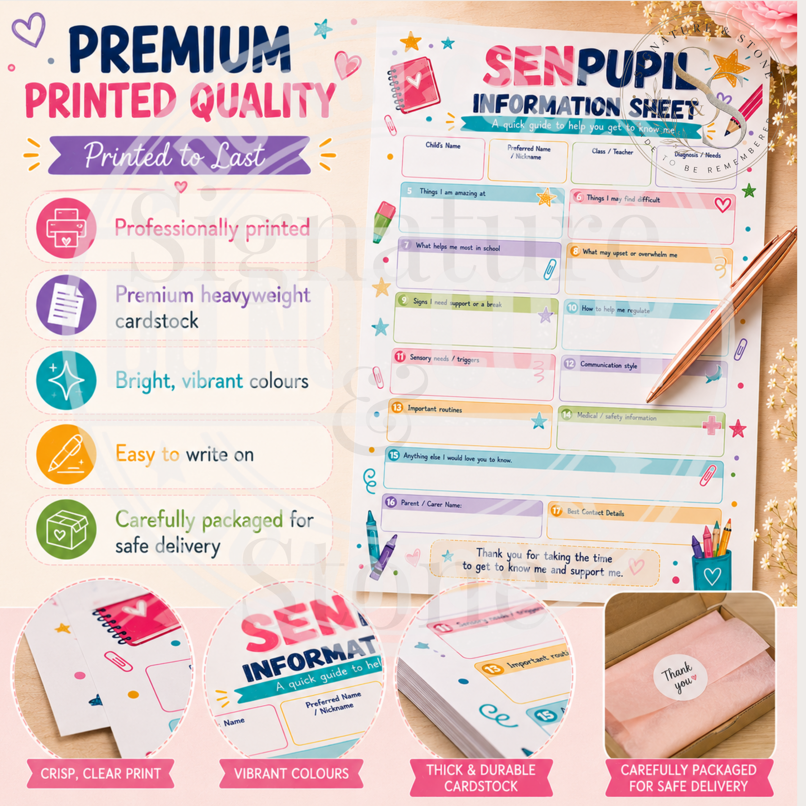 SEN Pupil Information Sheet | Digital Download | Pay What You Can