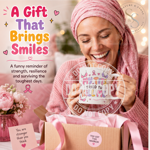 Gift idea for breast cancer survivors and chemo warriors.