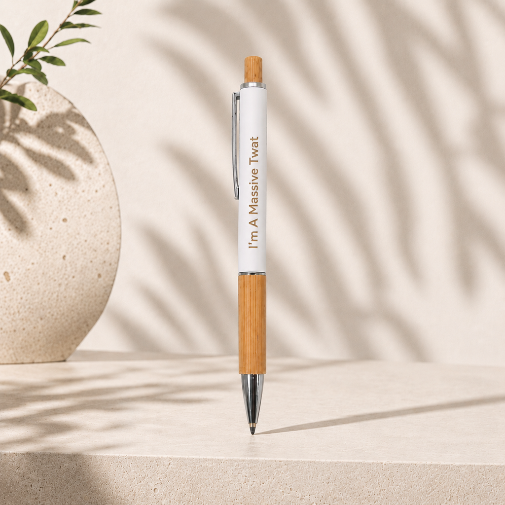 Funny Bamboo Engraved Pen | Choose Your Design or Save with the Full Set of 4