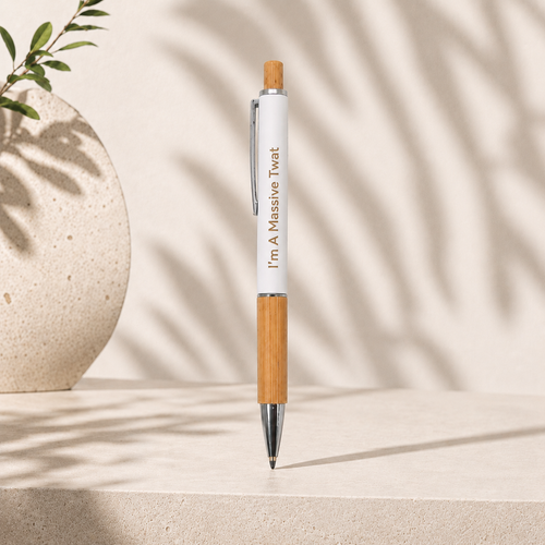 Funny Bamboo Engraved Pen | Choose Your Design or Save with the Full Set of 4
