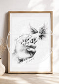 Personalised Baby Loss Memorial Print | Angel Wings Hand Holding Print