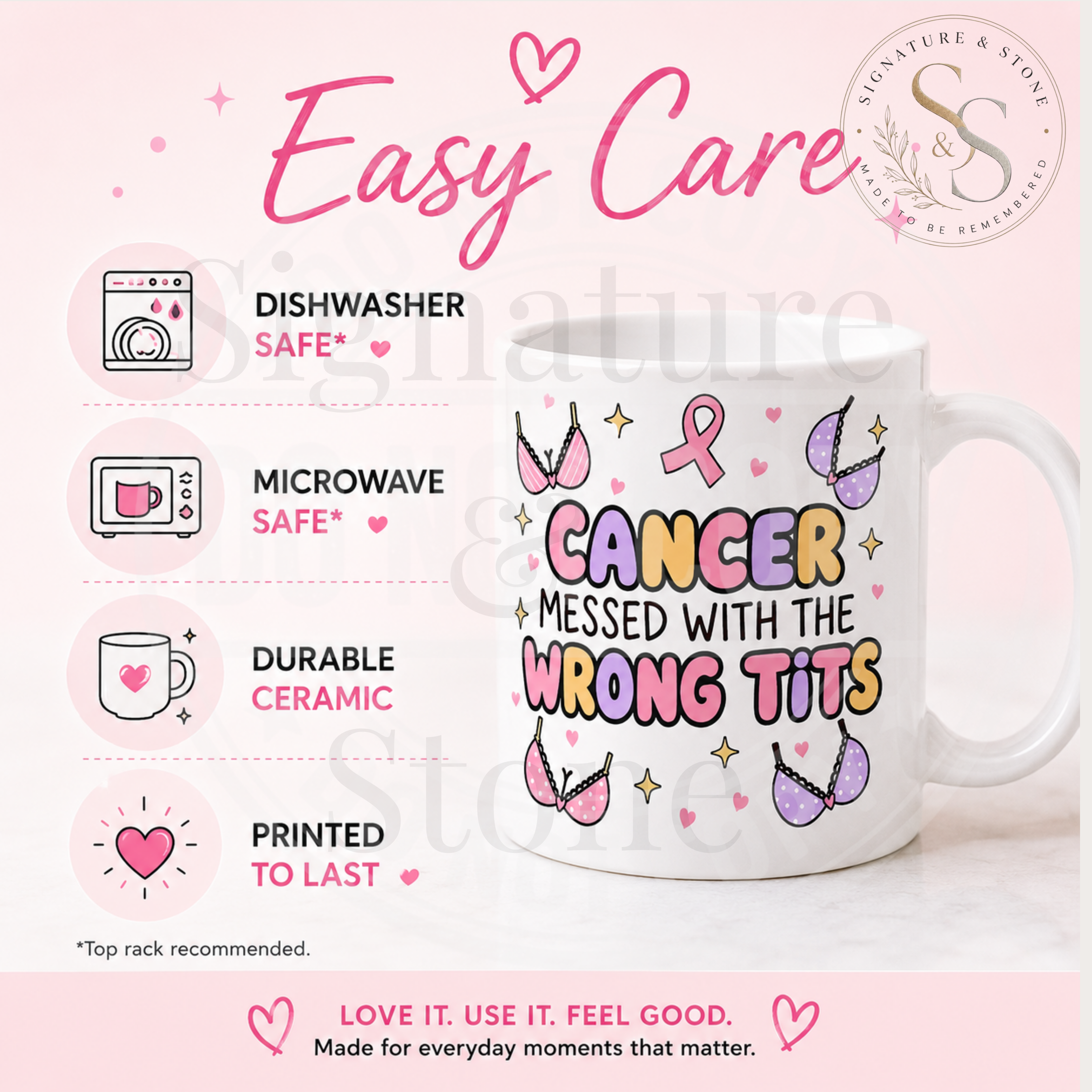 Cancer Messed With the Wrong Tits Mug | Funny Breast Cancer Survivor Coffee Mug