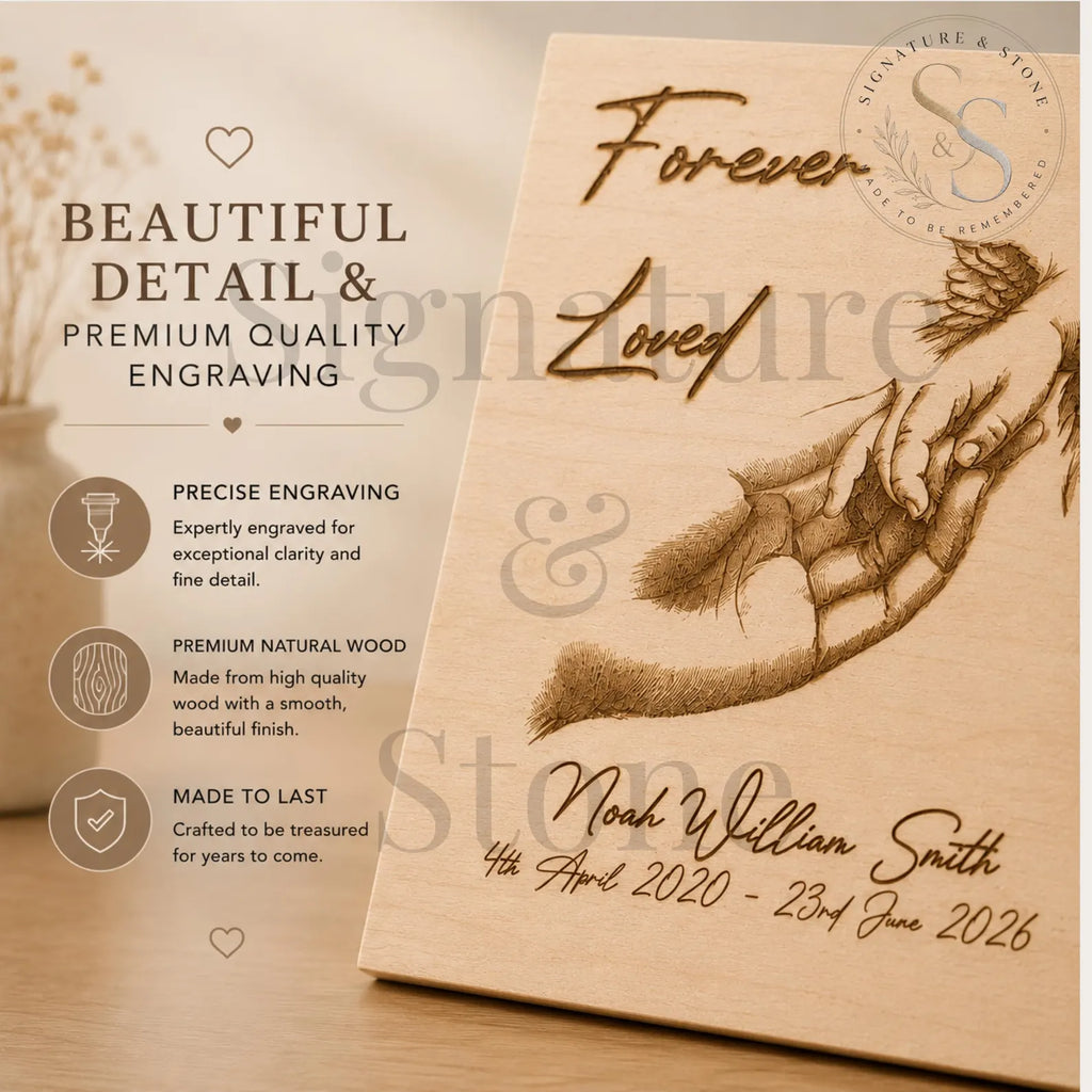 Plaque commémorative en bois personnalisée pour bébé, signe de souvenir d'ange bébé, cadeau de deuil