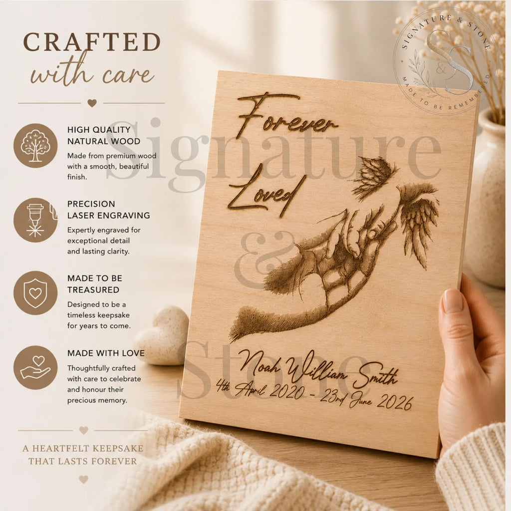 Plaque commémorative en bois personnalisée pour bébé, signe de souvenir d'ange bébé, cadeau de deuil