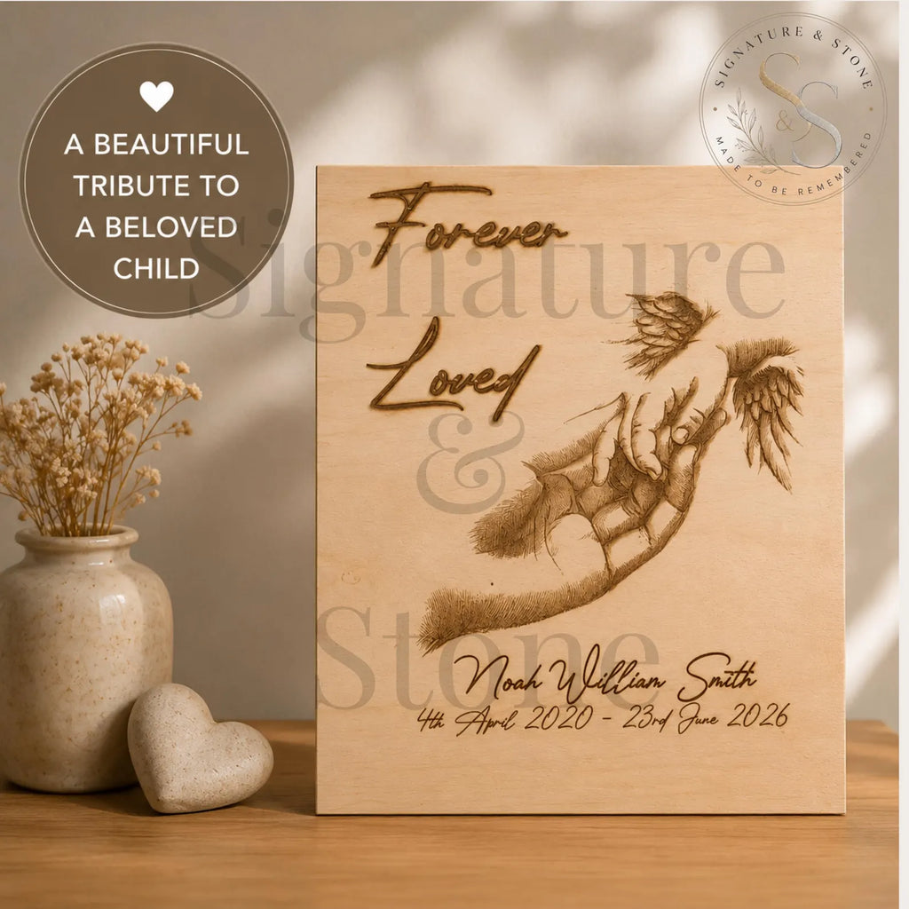 Plaque commémorative en bois personnalisée pour bébé, signe de souvenir d'ange bébé, cadeau de deuil