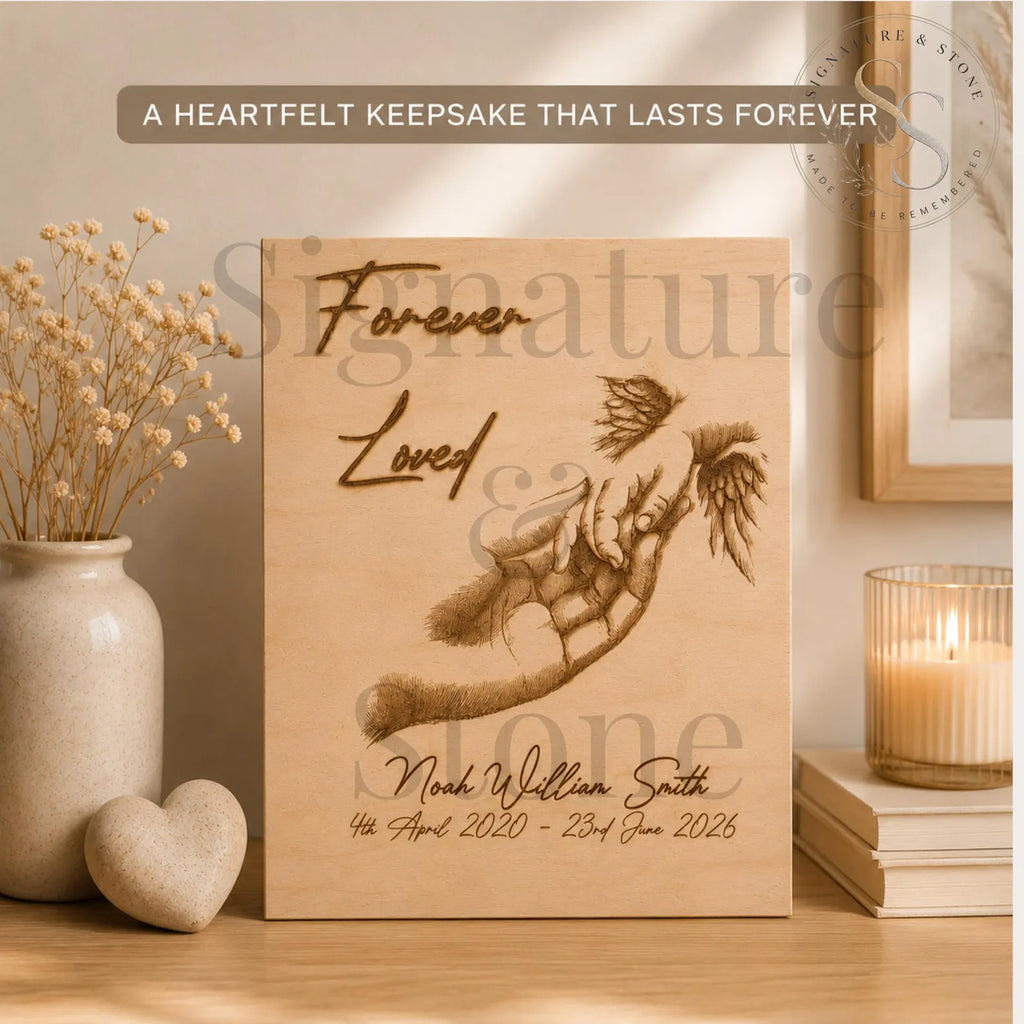 Plaque commémorative en bois personnalisée pour bébé, signe de souvenir d'ange bébé, cadeau de deuil