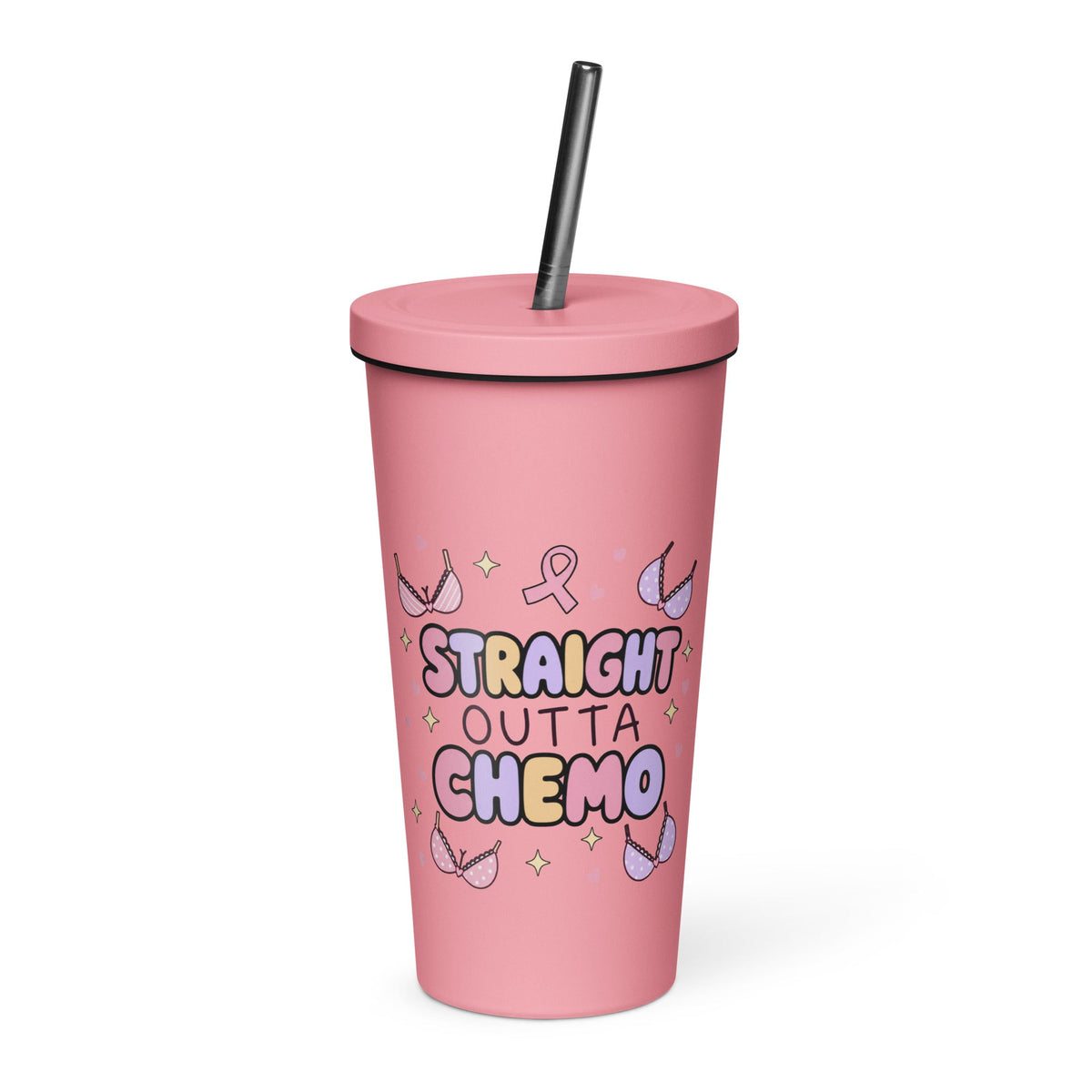 Straight Outta Chemo Breast Cancer 20oz Skinny Tumbler