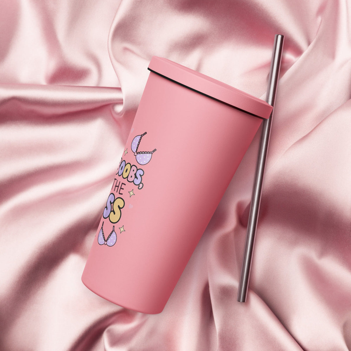 Half the Boobs Twice the Badass Breast Cancer 20oz Skinny Tumbler