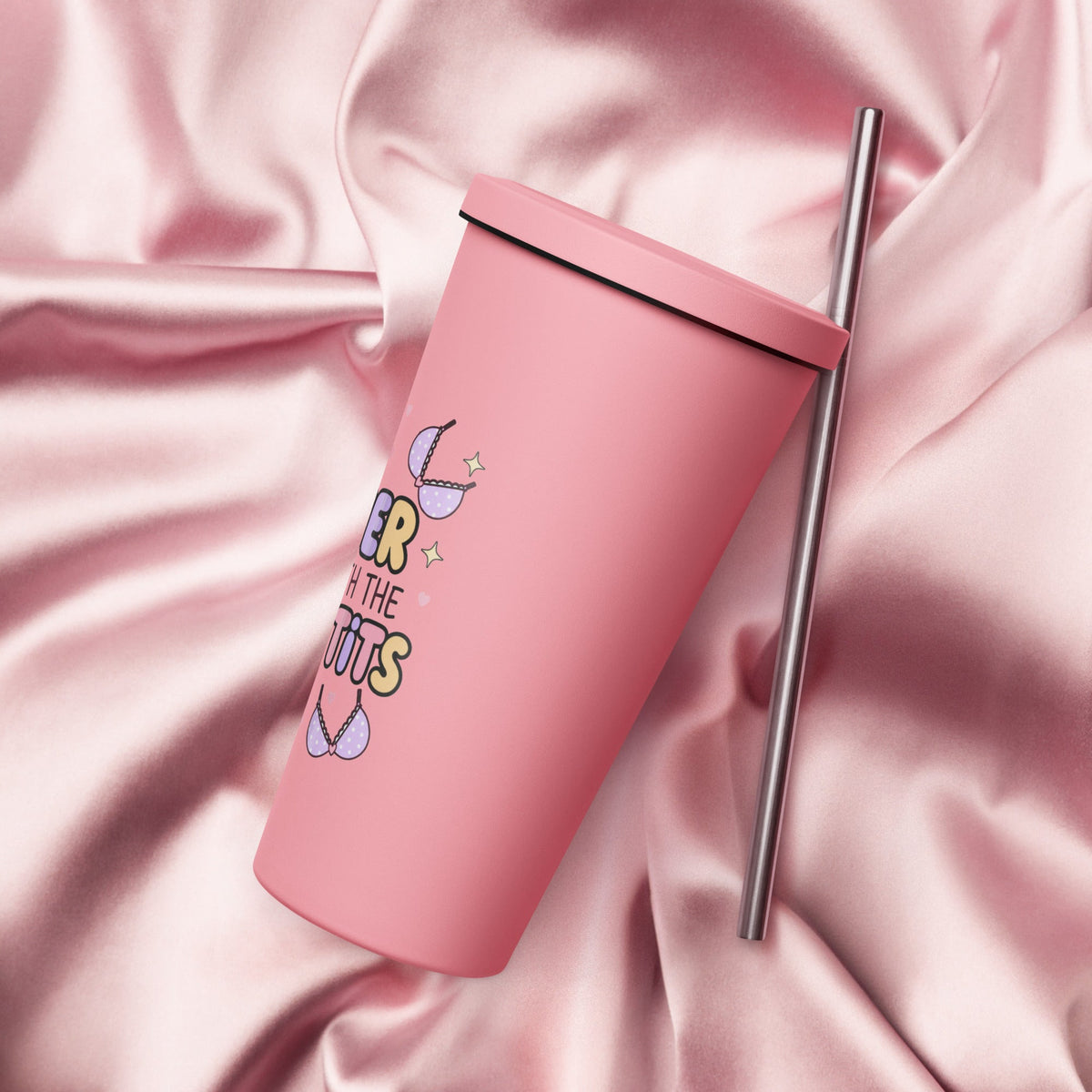 Cancer Messed With the Wrong Tits Breast Cancer 20oz Skinny Tumbler