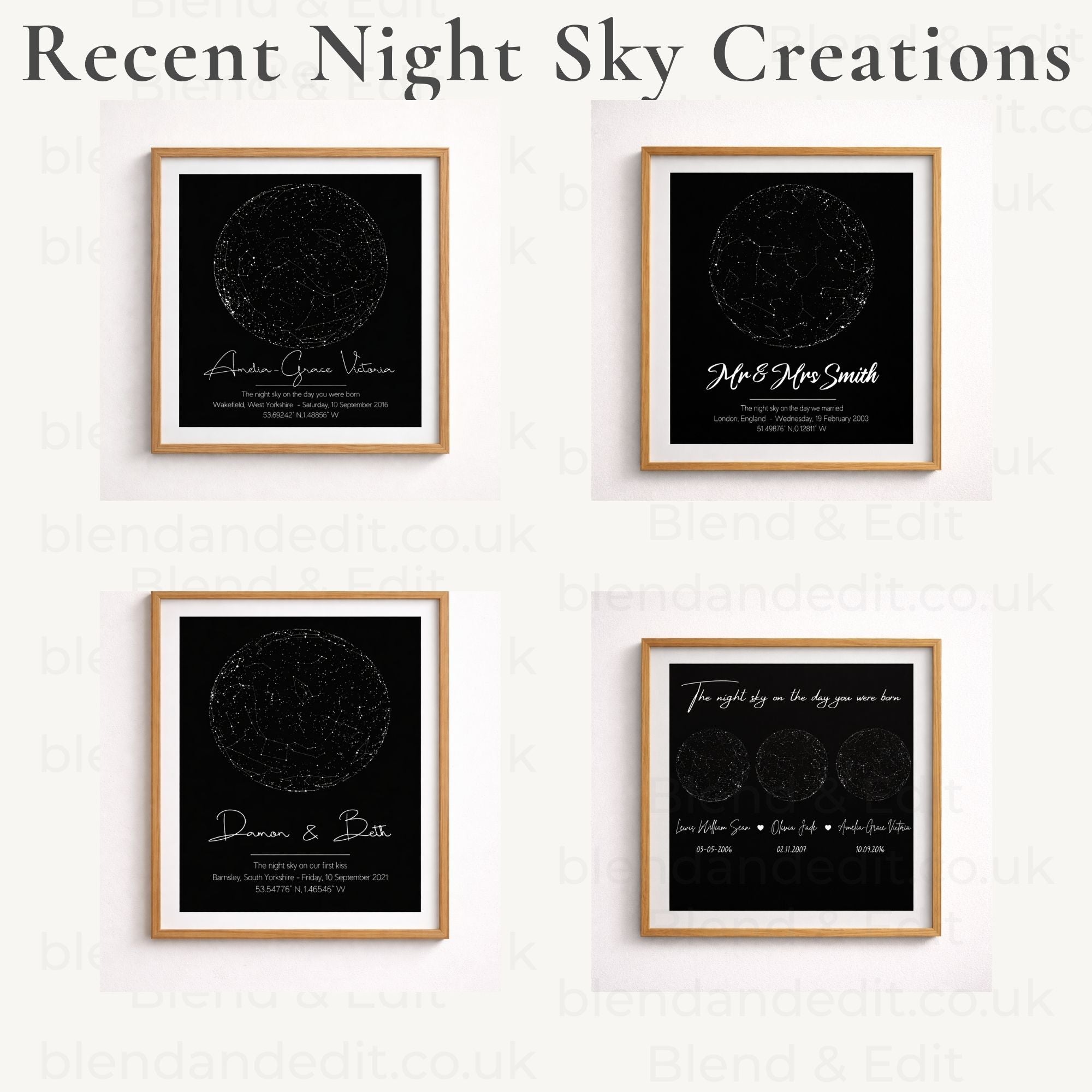 Personalised Night Sky Star Map Print – Custom Wall Art