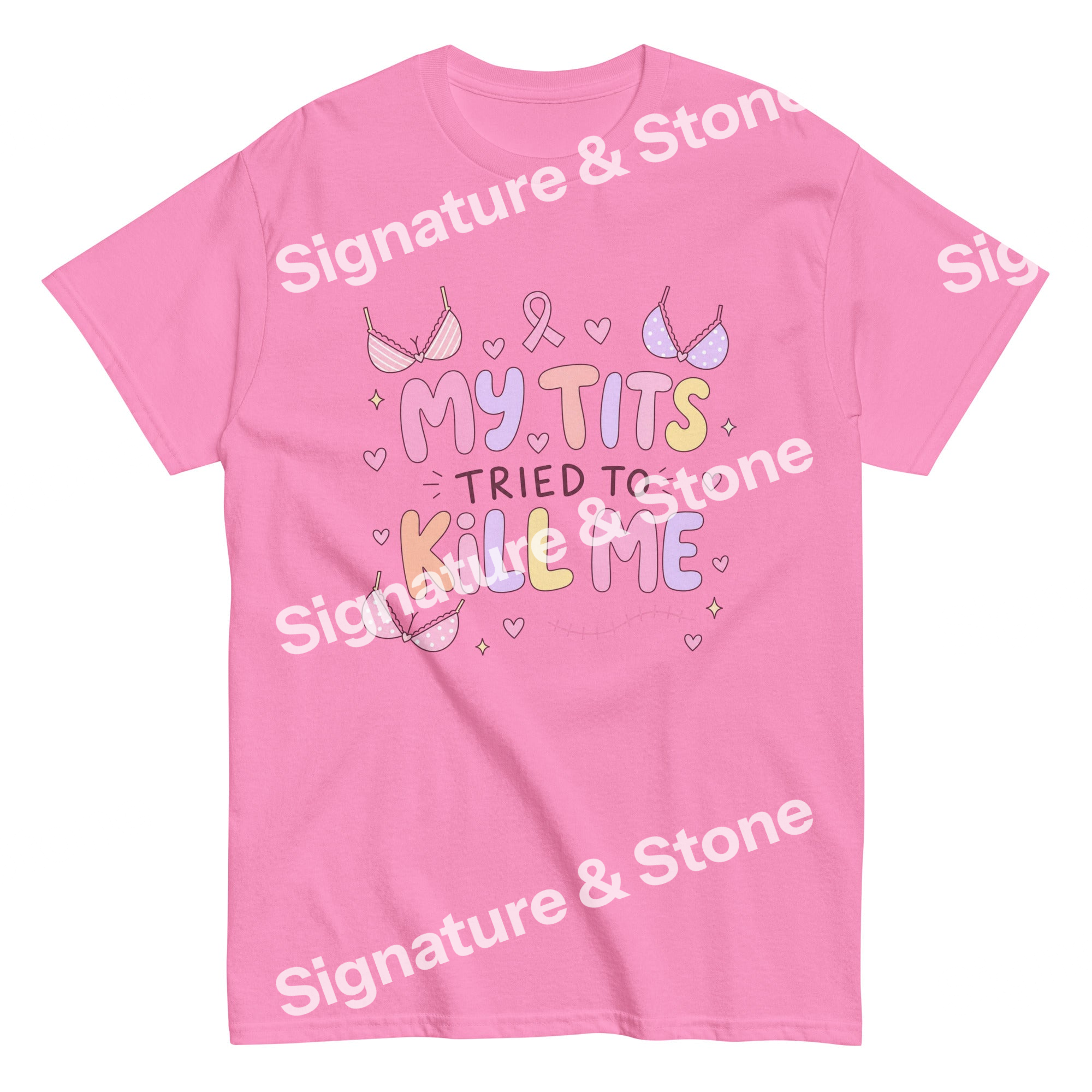 My Tits Tried to Kill Me Breast Cancer Awareness Funny Survivor T Shirt