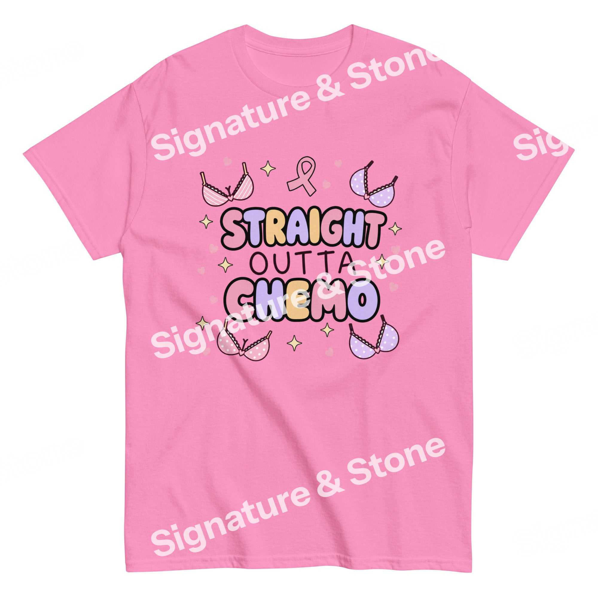 Straight Outta Chemo Funny Breast Cancer Survivor T Shirt