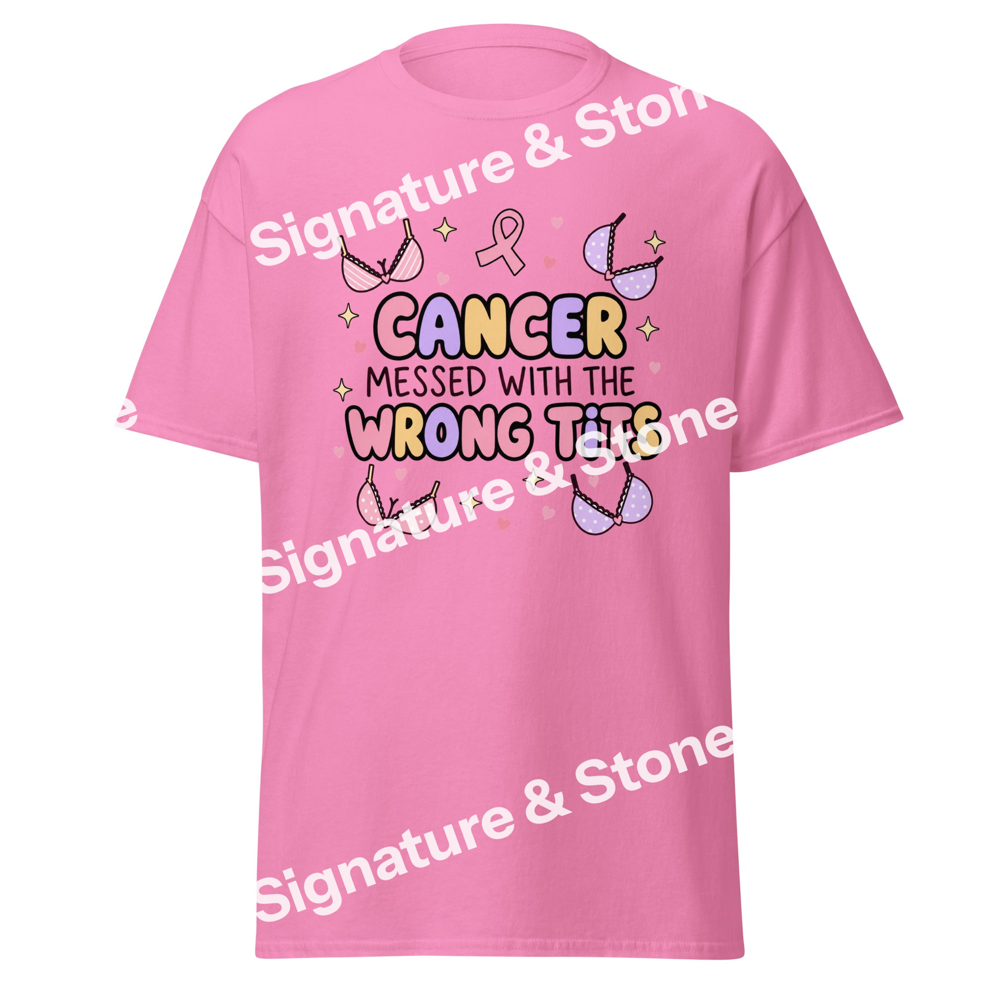 Cancer Messed With the Wrong Tits Funny Breast Cancer Survivor T Shirt