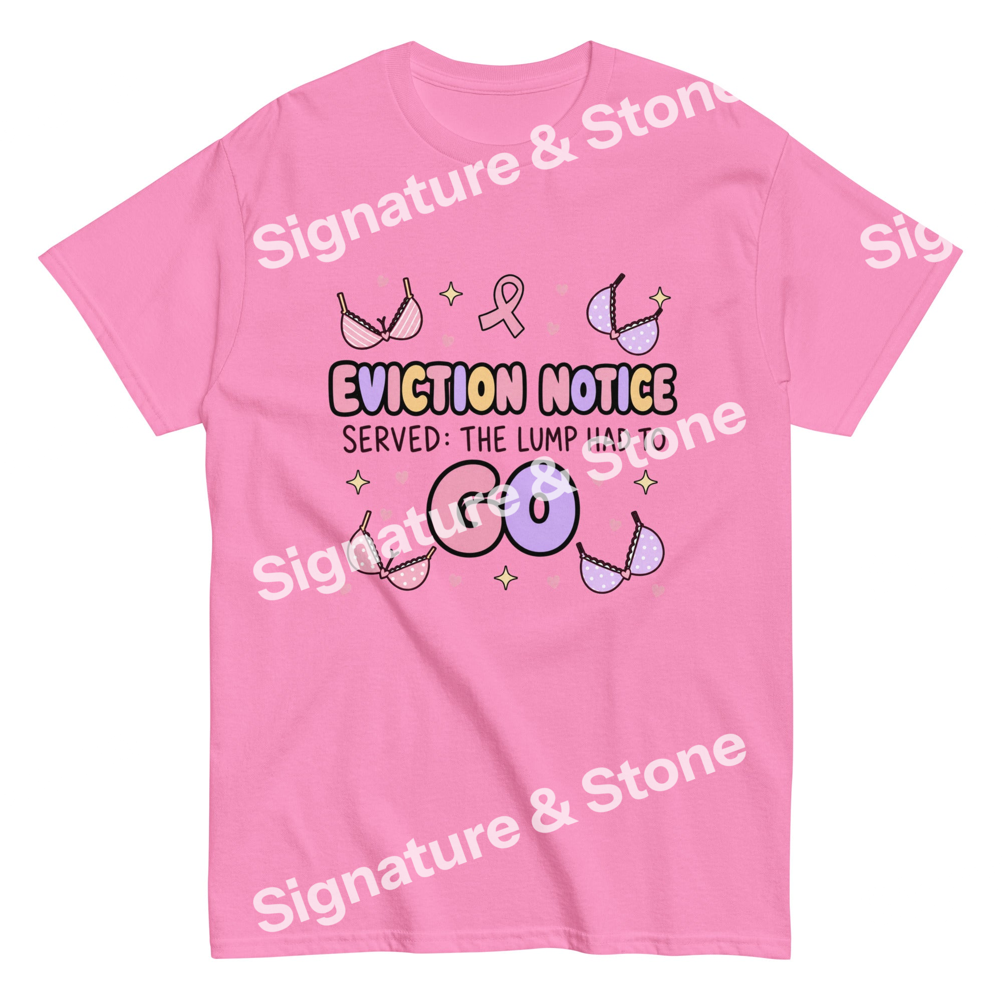 Eviction Notice The Lump Had to Go Funny Breast Cancer Survivor T Shirt