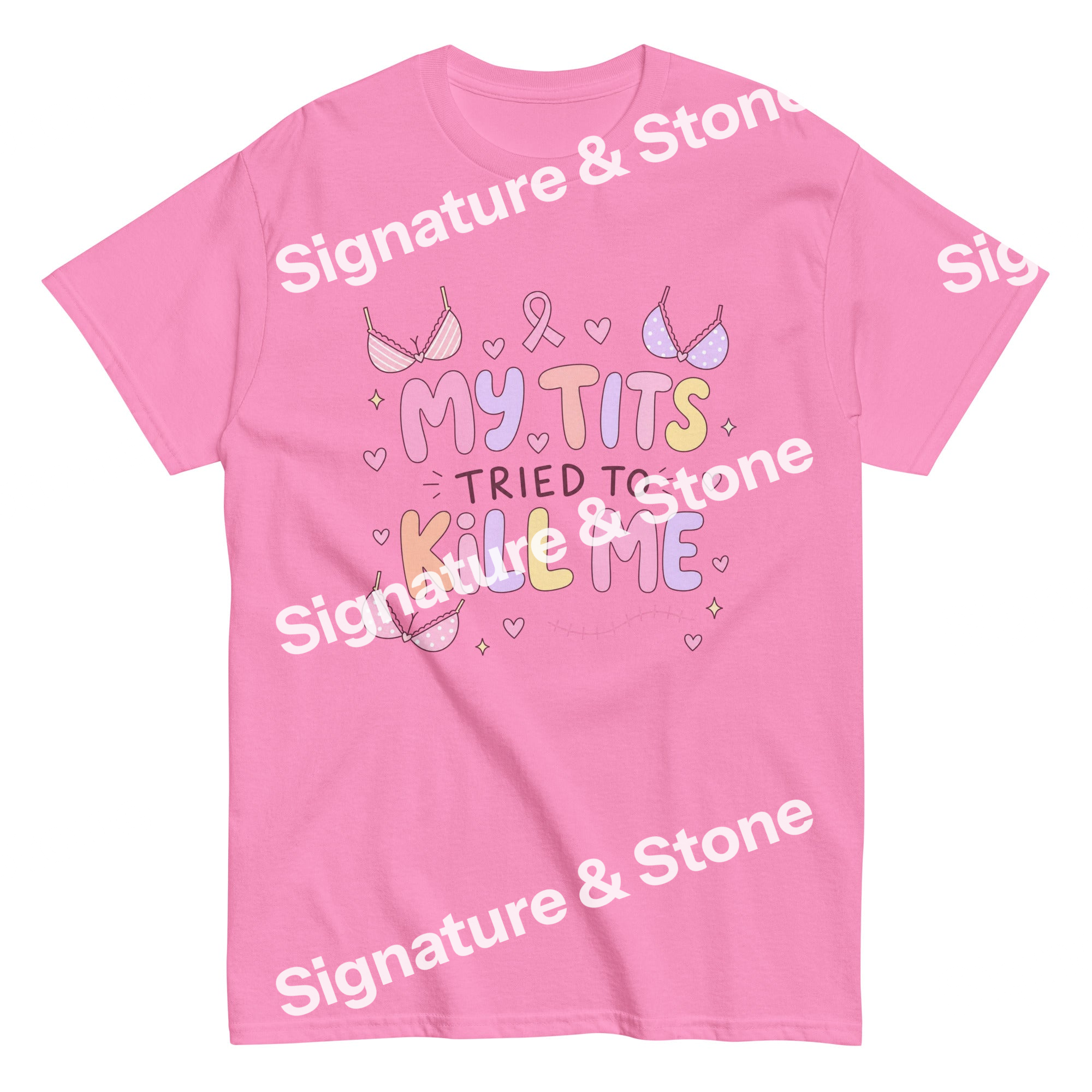 My Tits Tried to Kill Me Breast Cancer Awareness Funny Survivor T Shirt