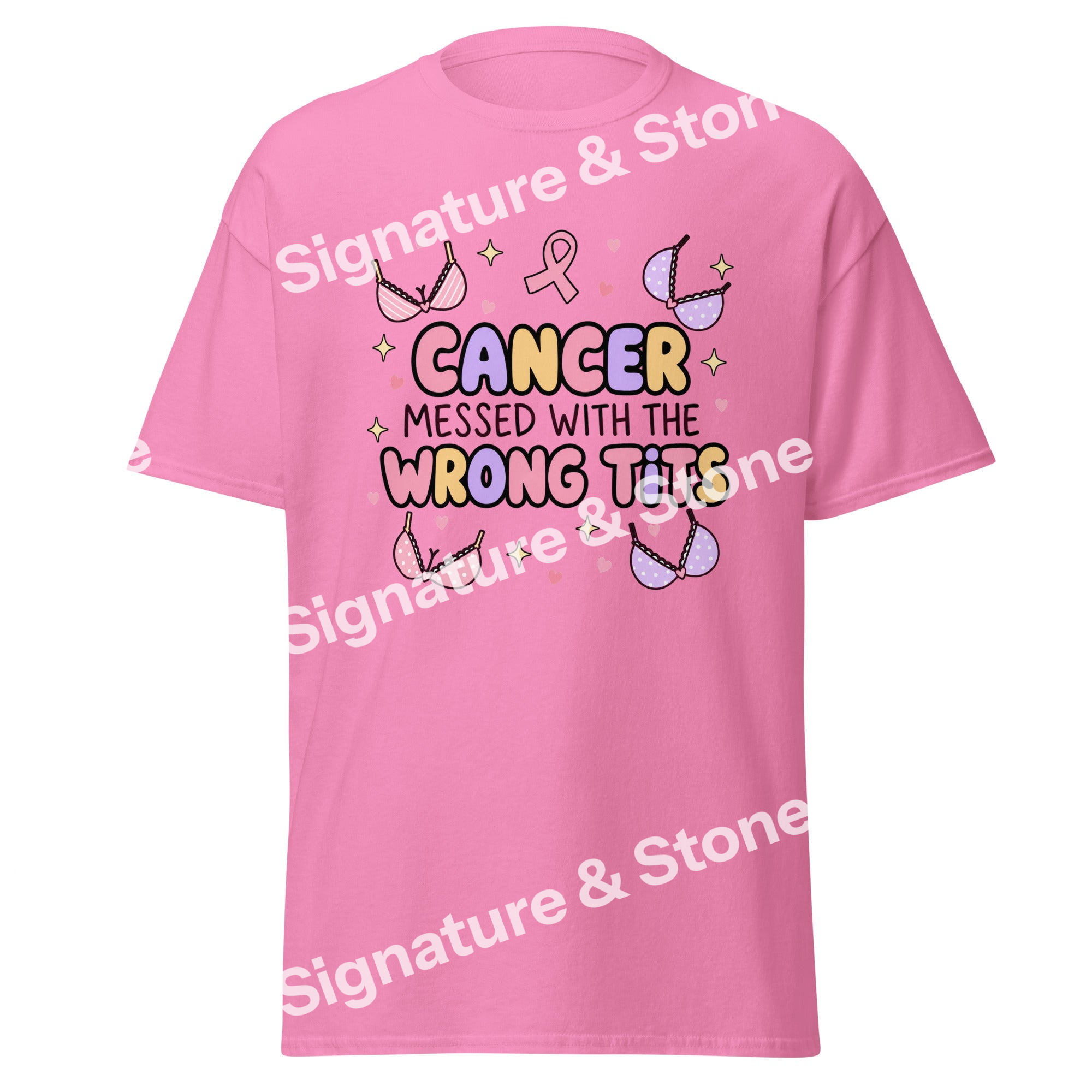 Cancer Messed With the Wrong Tits Funny Breast Cancer Survivor T Shirt