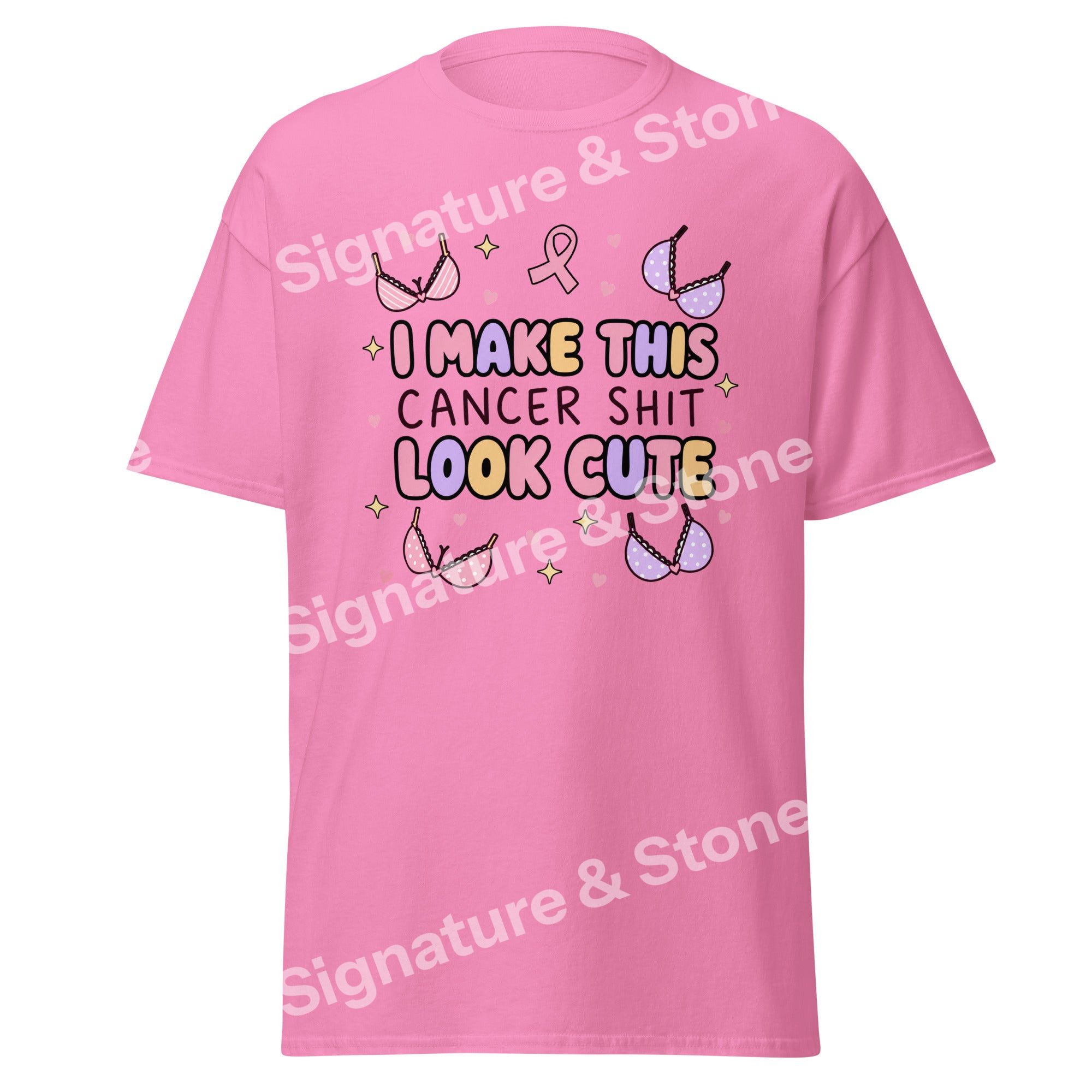 Watermarked - I Make This Cancer Shit Look Cute Funny Breast Cancer Survivor T Shirt