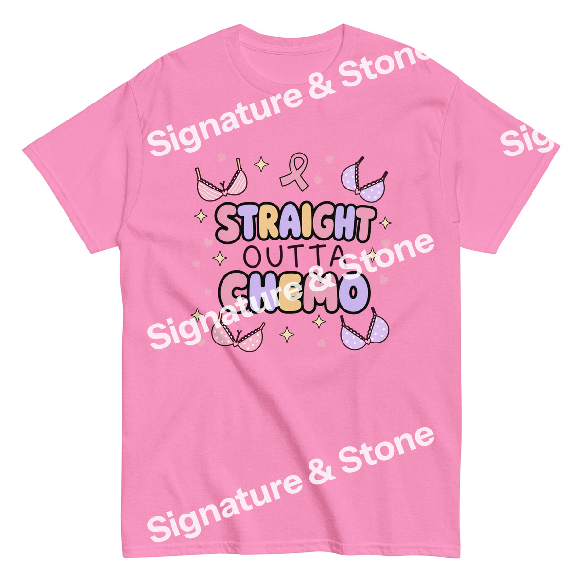 Straight Outta Chemo Funny Breast Cancer Survivor T Shirt